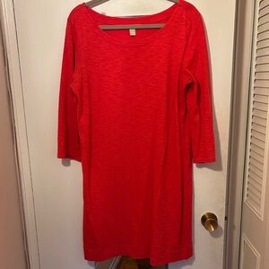 Banana Republic Vibrant Red Long Sleeve Dress